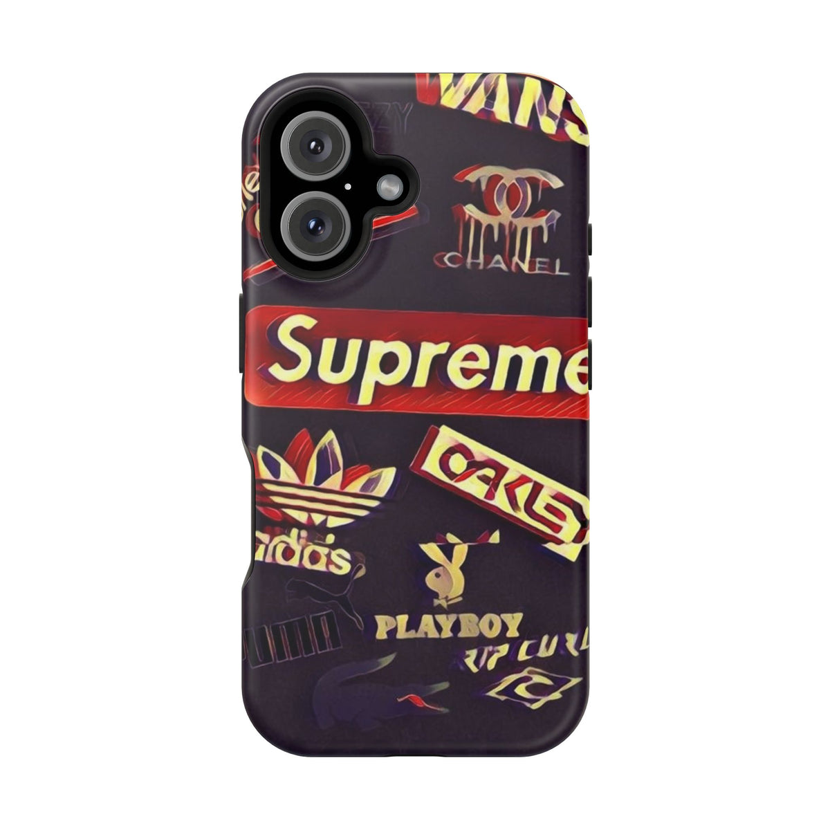 Supreme Impact-Resistant Phone Case — Streetwear Logo Collage