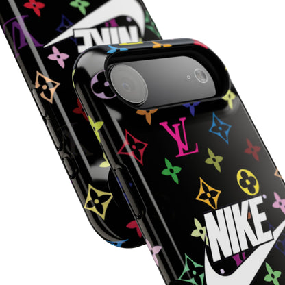 Rainbow Monogram Pattern Phone Case | Impact-Resistant Case