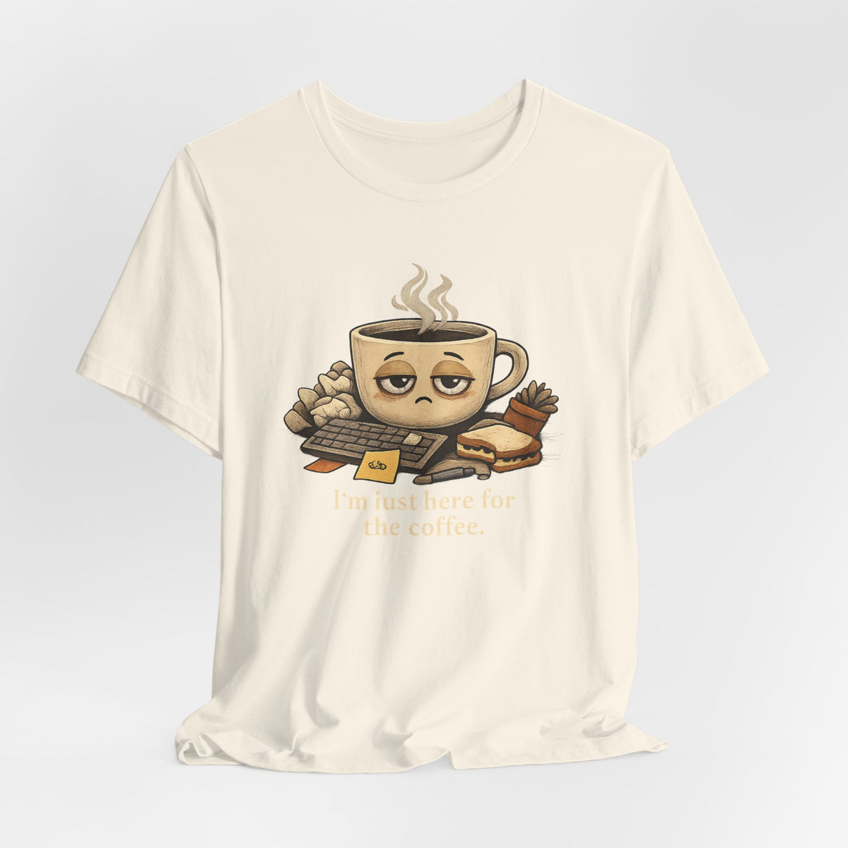 Tired Coffee Cup Tee | burnout, mental health humor