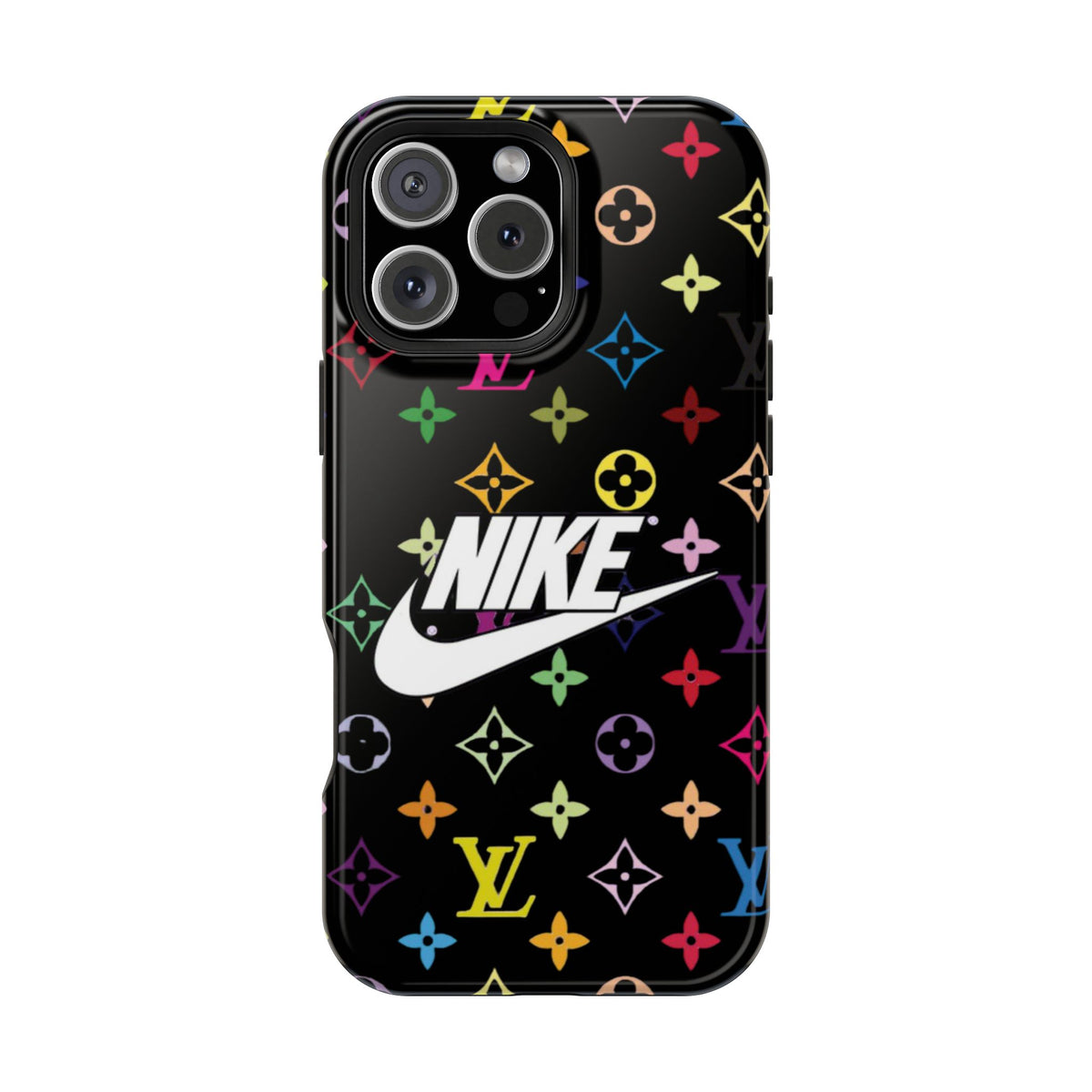 Rainbow Monogram Pattern Phone Case | Impact-Resistant Case