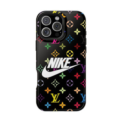 Rainbow Monogram Pattern Phone Case | Impact-Resistant Case