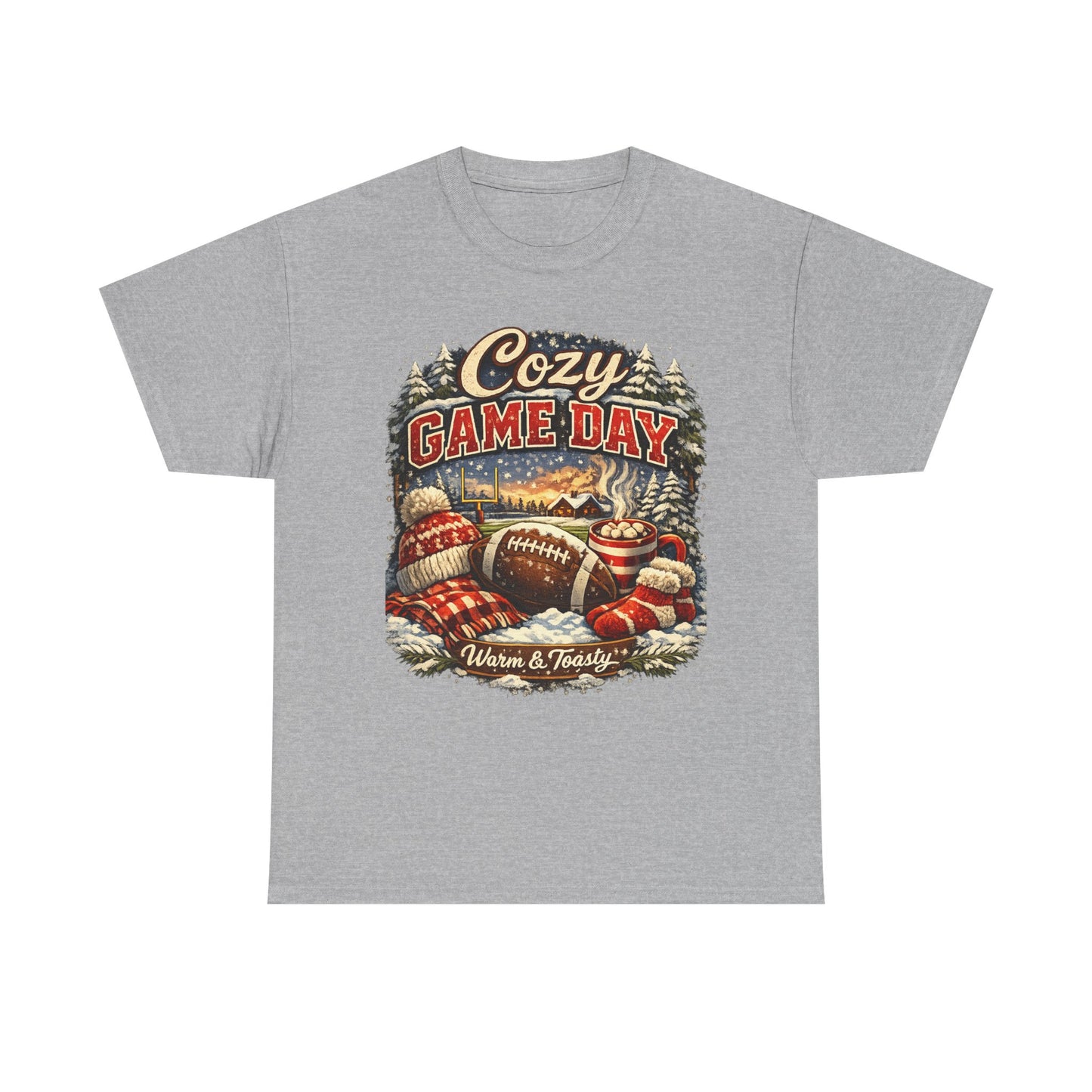 Cozy Game Day football graphic Tee | Retro winter mittens, warm & toasty