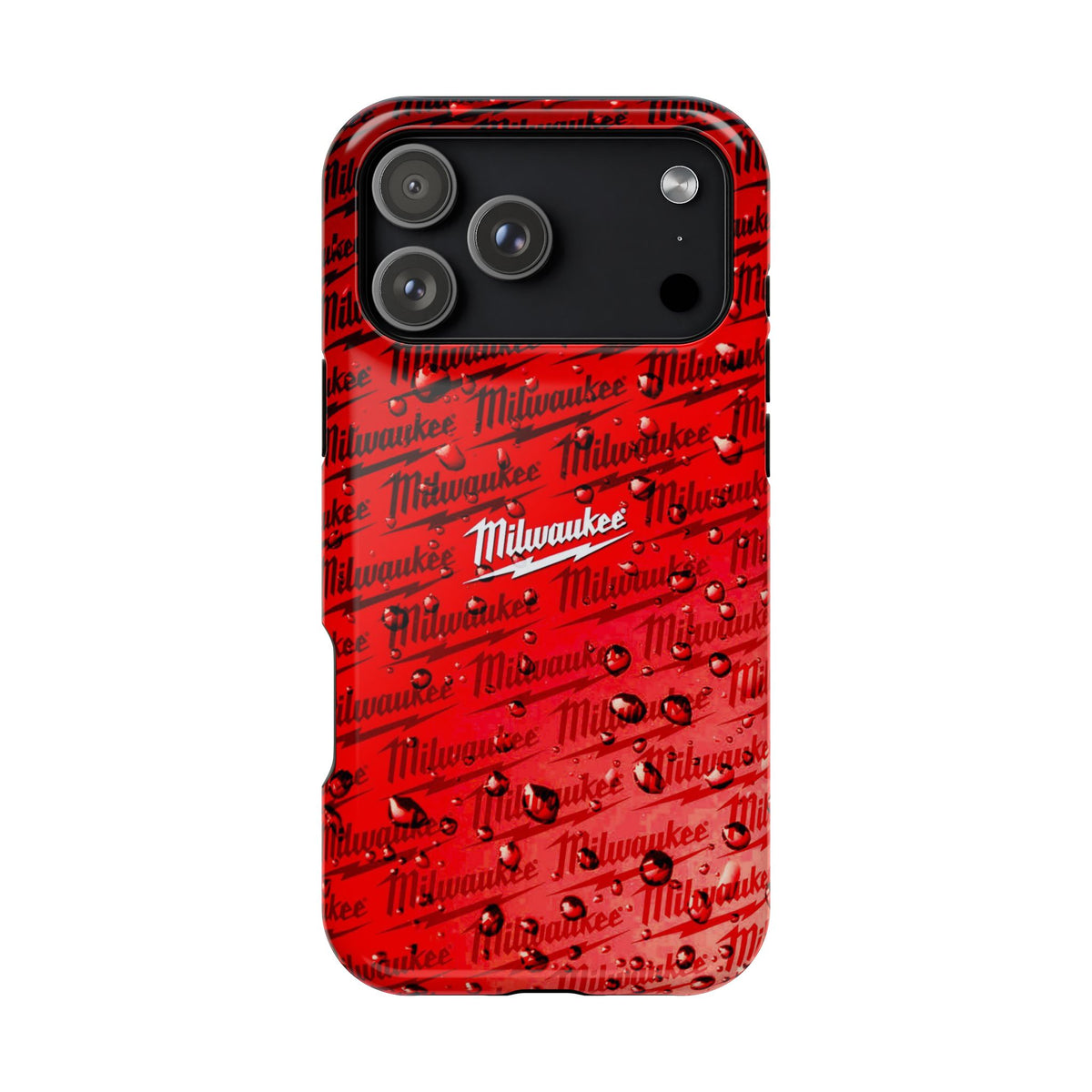 Red Script Logo Pattern phone case | Impact-Resistant Case