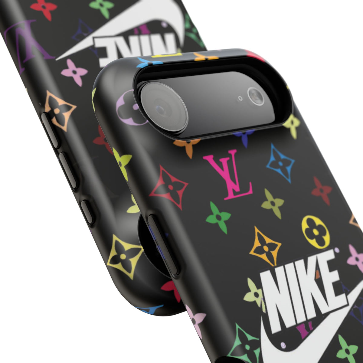 Rainbow Monogram Pattern Phone Case | Impact-Resistant Case