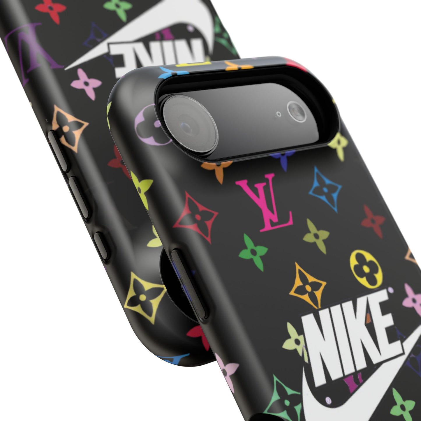 Rainbow Monogram Pattern Phone Case | Impact-Resistant Case