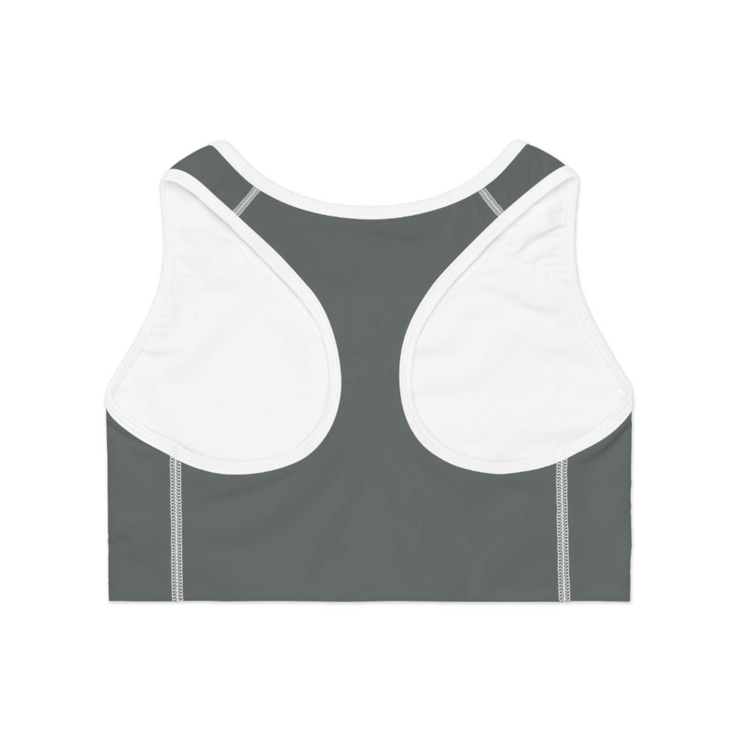 Gray Athletic Logo Sports Bra | Racerback Activewear