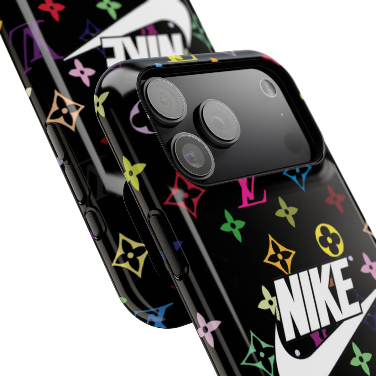 Rainbow Monogram Pattern Phone Case | Impact-Resistant Case