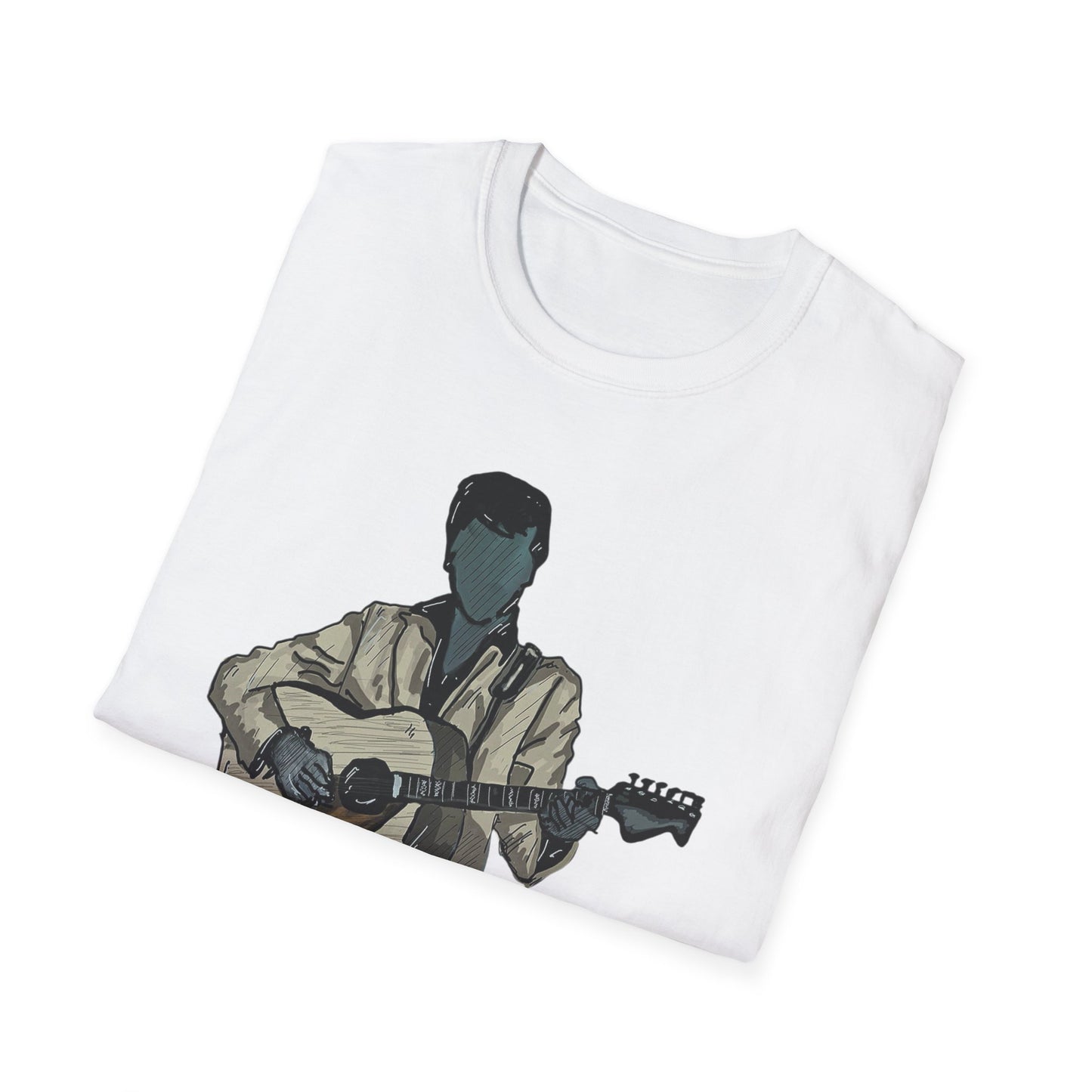 Elvis Graphic T-Shirt — Acoustic Music Tee with Color Icon Accents