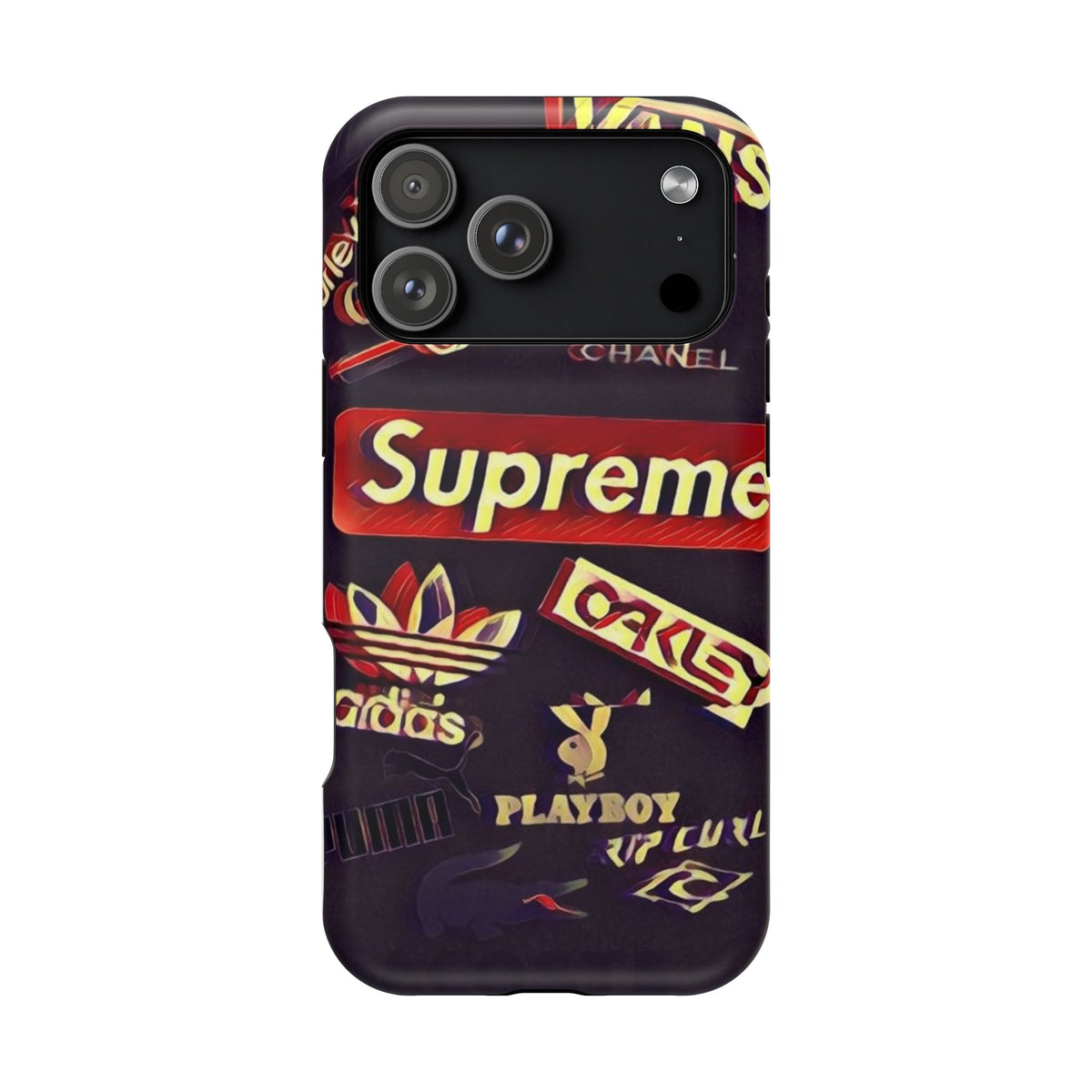 Supreme Impact-Resistant Phone Case — Streetwear Logo Collage