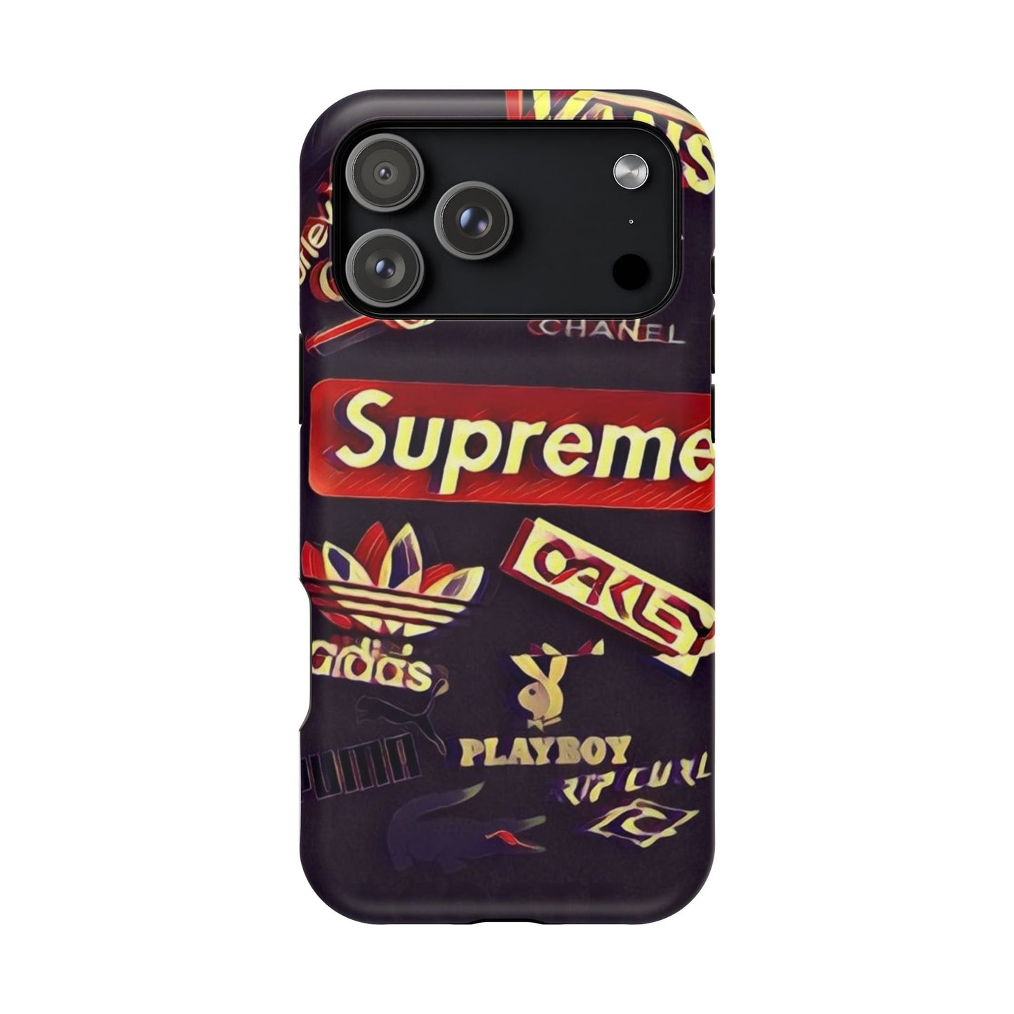 Supreme Impact-Resistant Phone Case — Streetwear Logo Collage