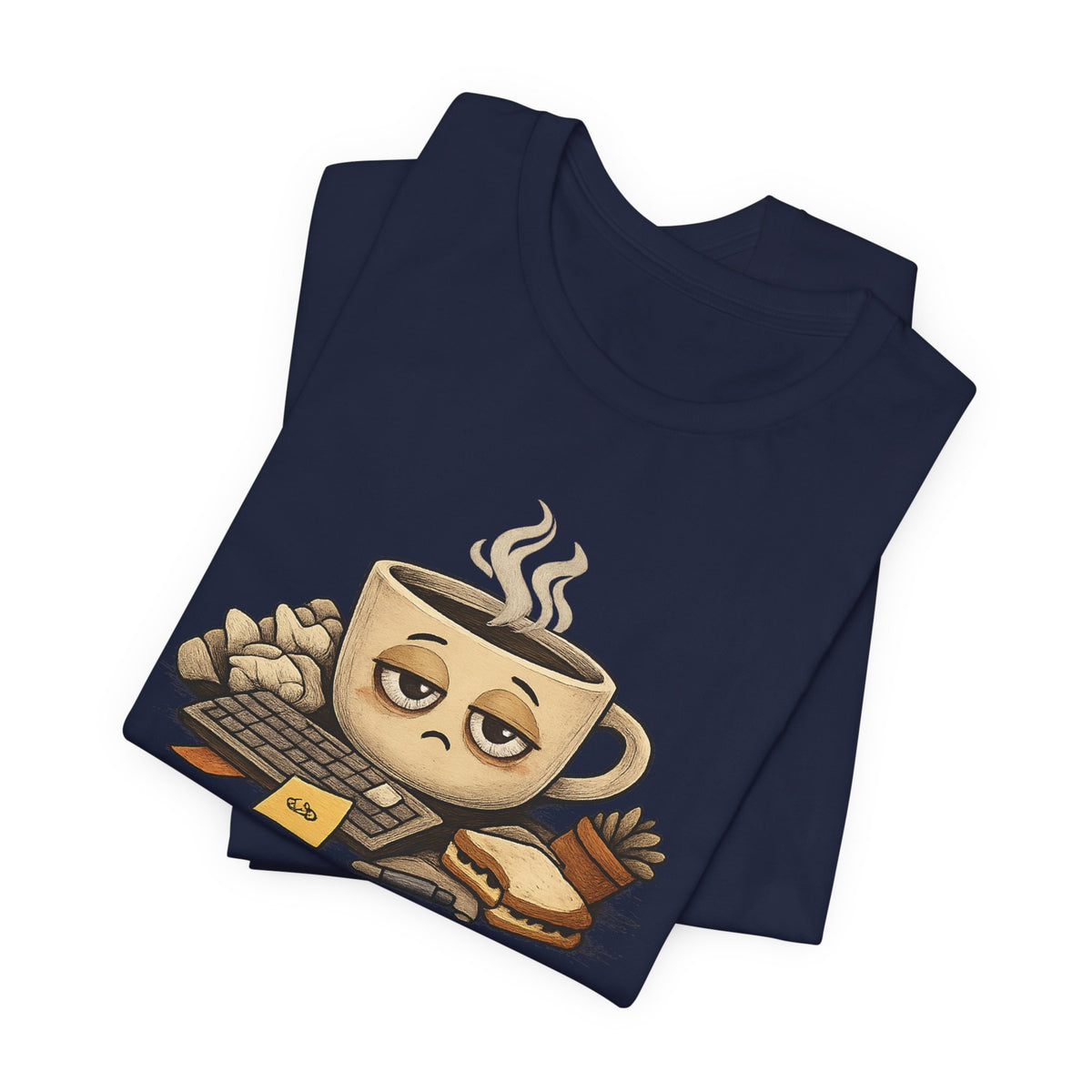 Tired Coffee Cup Tee | burnout, mental health humor