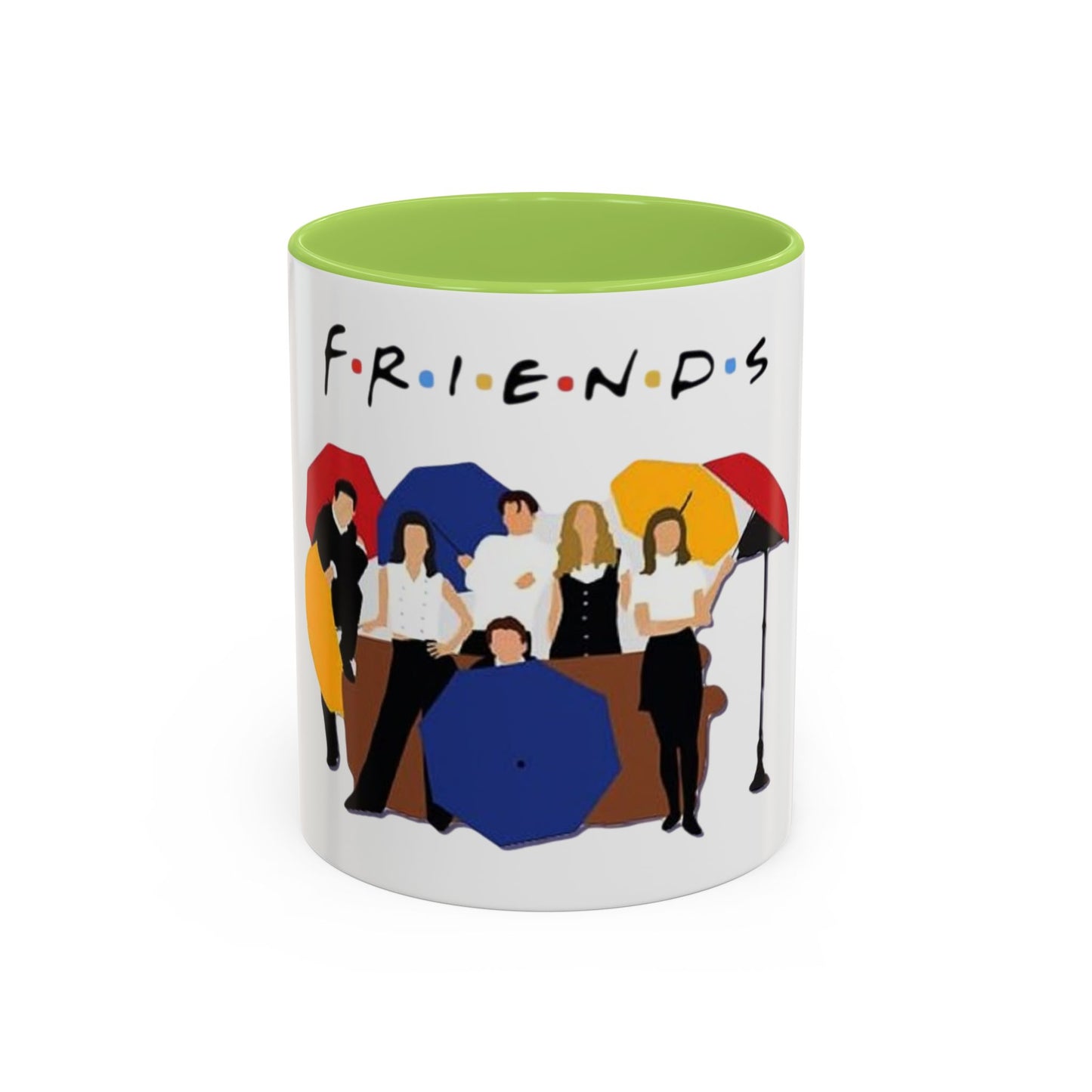 Friends TV Show Inspired Coffee Mug — Cast Silhouette with Umbrellas, 11/15oz Accent Mug