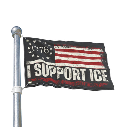 1776 Betsy Ross Flag I Support ICE Double Sided Flag