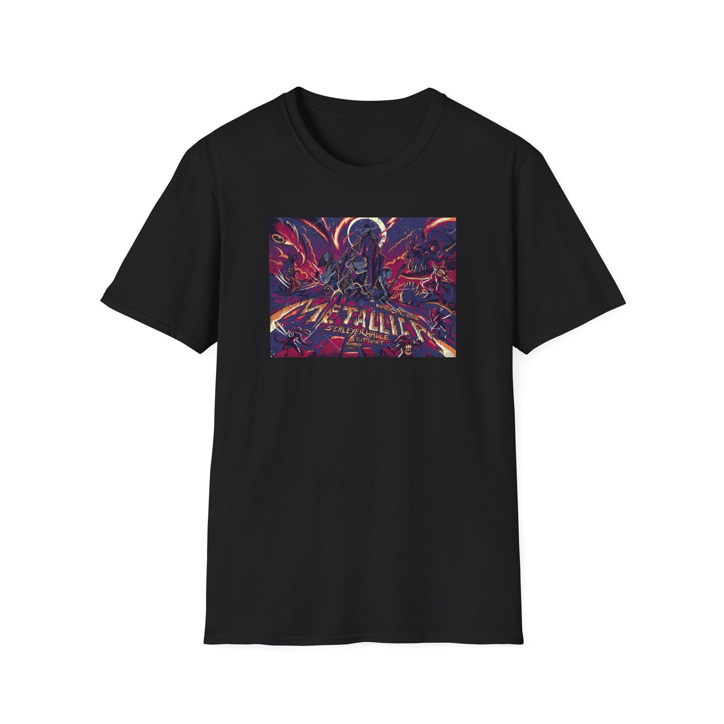 Sci‑Fi Space Battle T-Shirt | Retro Neon Rocket Artwork