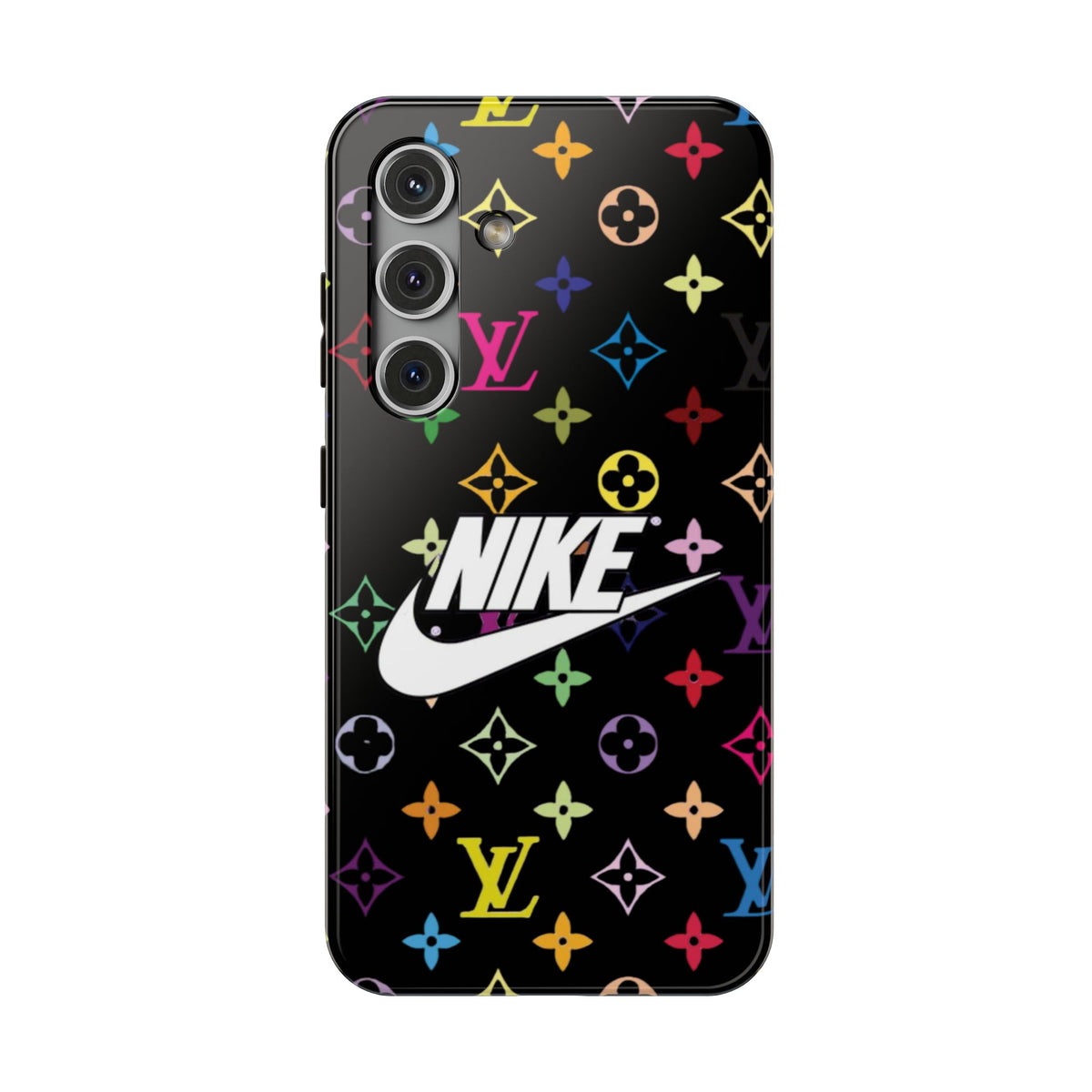 Rainbow Monogram Pattern Phone Case | Impact-Resistant Case