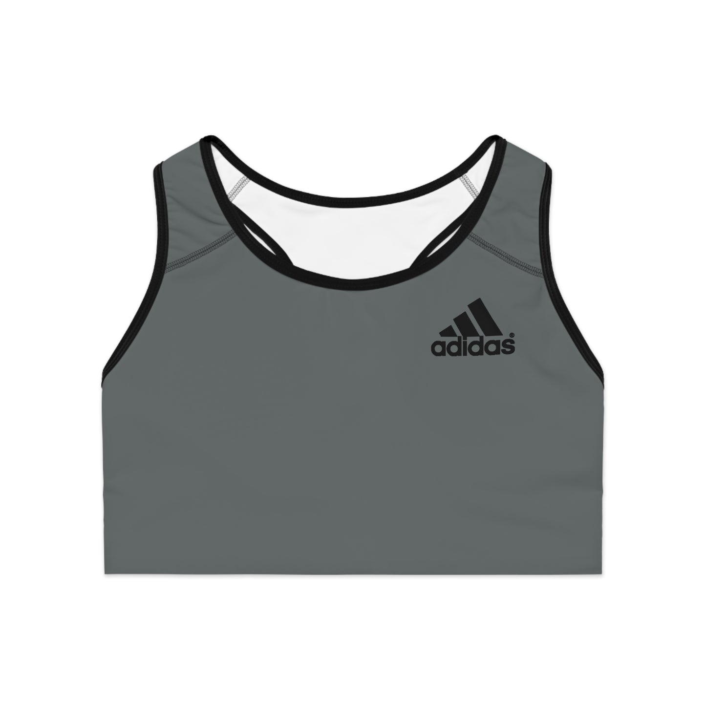 Gray Athletic Logo Sports Bra | Racerback Activewear