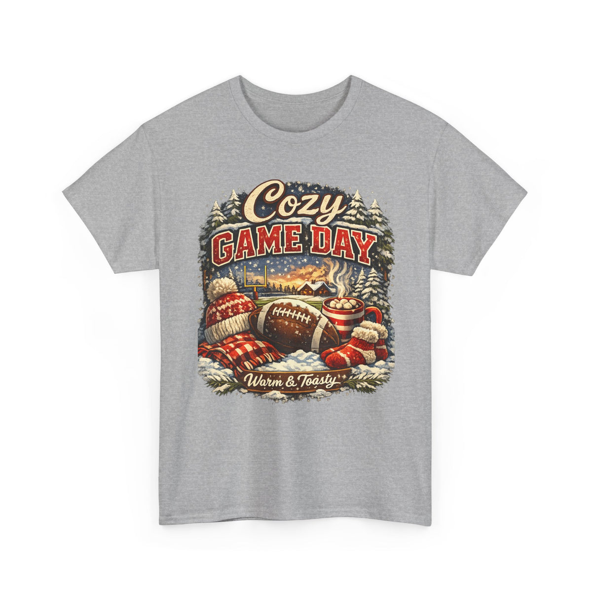 Cozy Game Day football graphic Tee | Retro winter mittens, warm & toasty