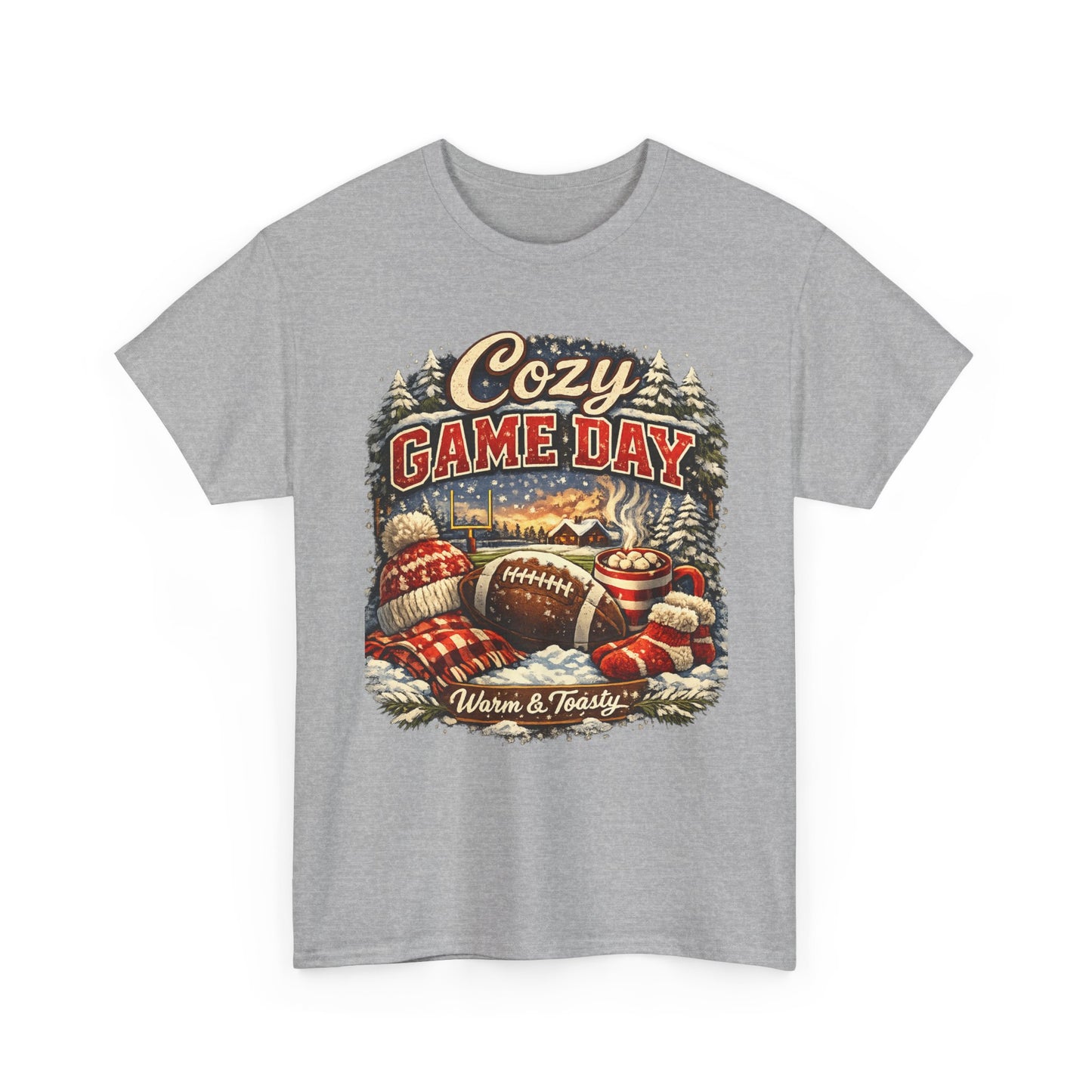 Cozy Game Day football graphic Tee | Retro winter mittens, warm & toasty
