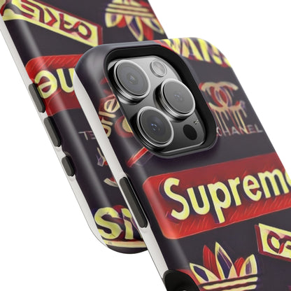 Supreme Impact-Resistant Phone Case — Streetwear Logo Collage
