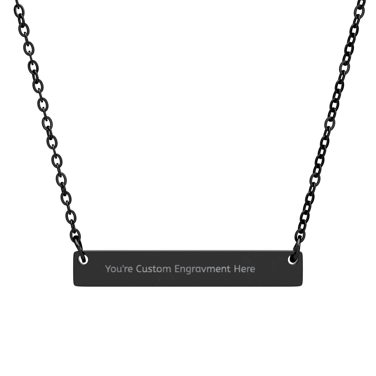 Custom Engraved Horizontal Necklace, Personalized You're way