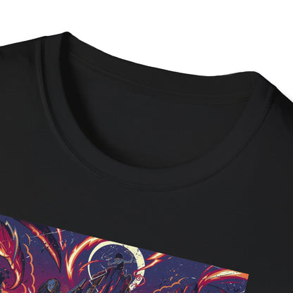Sci‑Fi Space Battle T-Shirt | Retro Neon Rocket Artwork