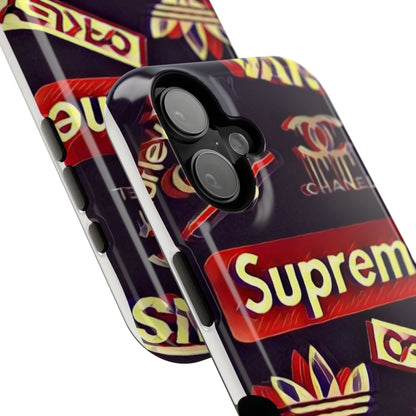 Supreme Impact-Resistant Phone Case — Streetwear Logo Collage