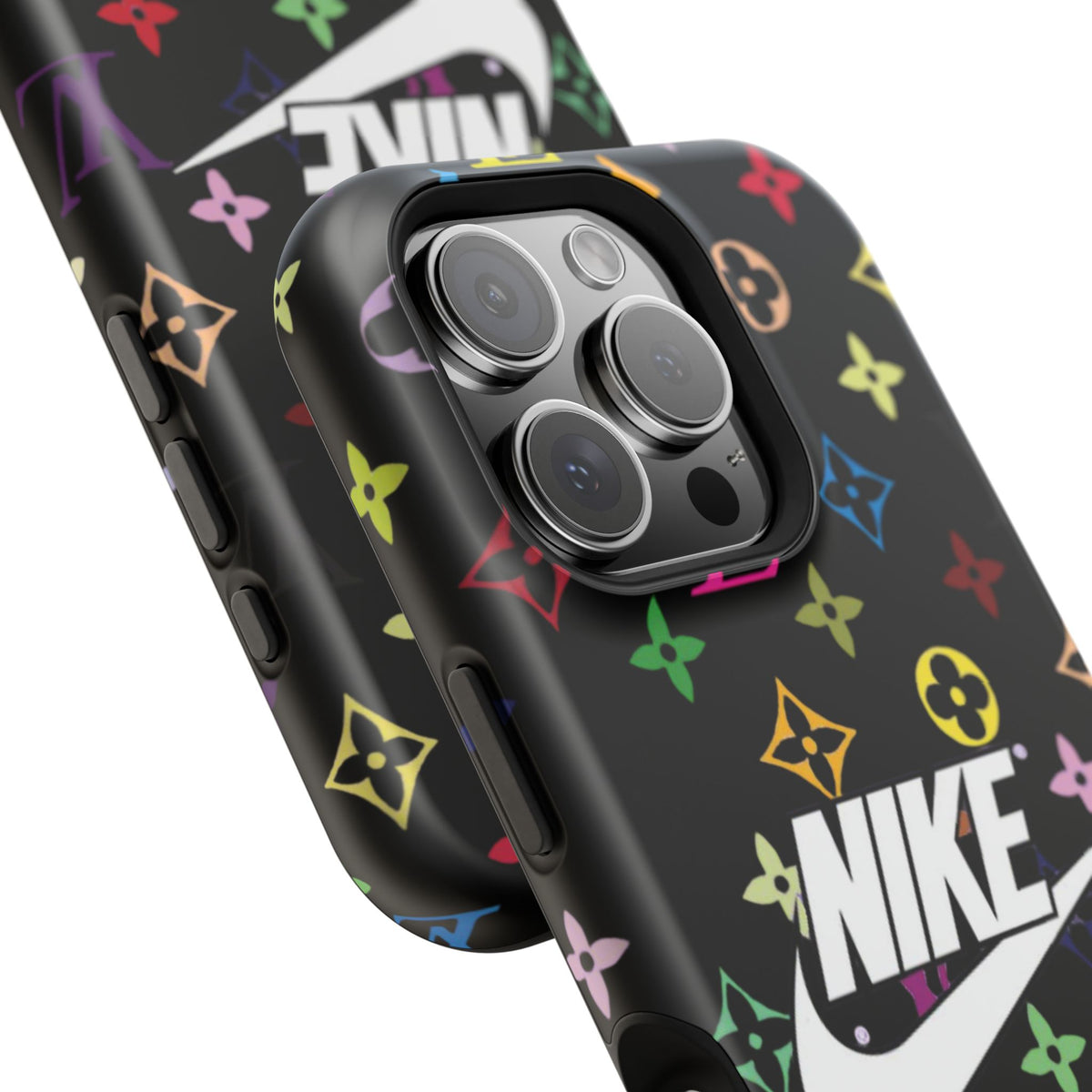 Rainbow Monogram Pattern Phone Case | Impact-Resistant Case