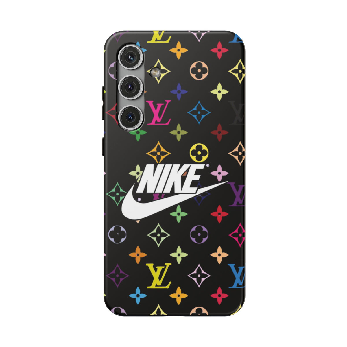 Rainbow Monogram Pattern Phone Case | Impact-Resistant Case