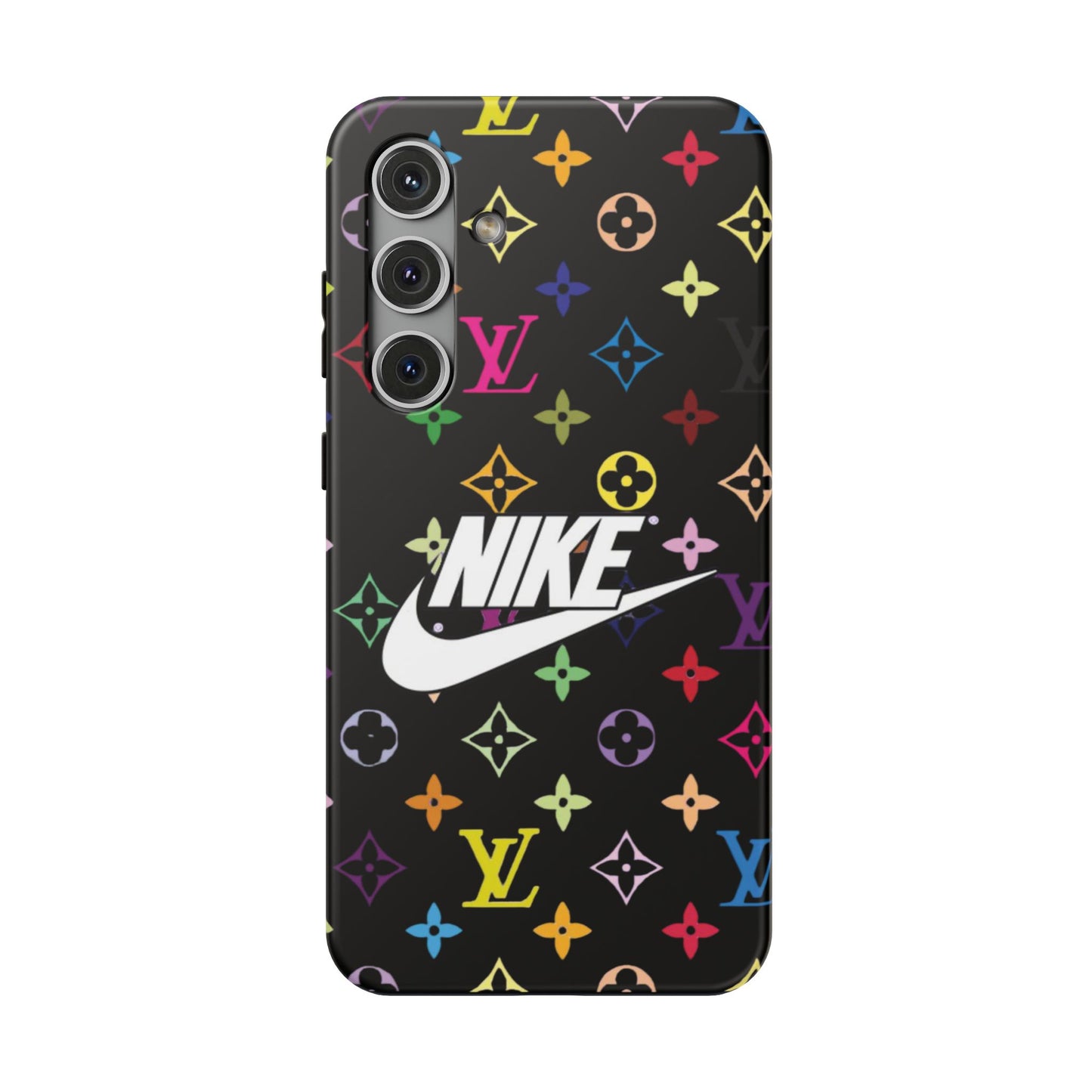 Rainbow Monogram Pattern Phone Case | Impact-Resistant Case