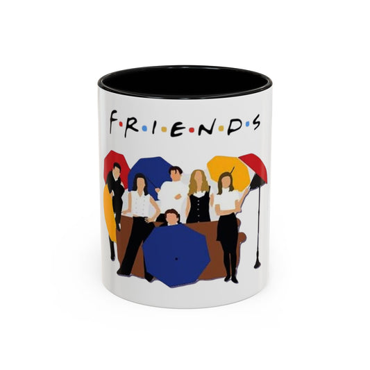 Friends TV Show Inspired Coffee Mug — Cast Silhouette with Umbrellas, 11/15oz Accent Mug