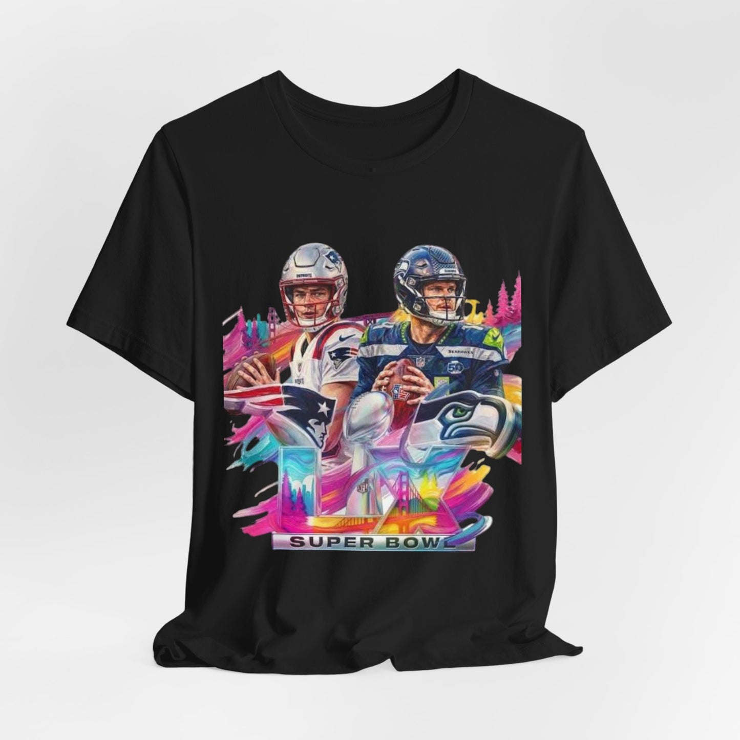 Super Bowl LVII Quarterbacks Graphic Tee — Colorful Game Day Fan Shirt