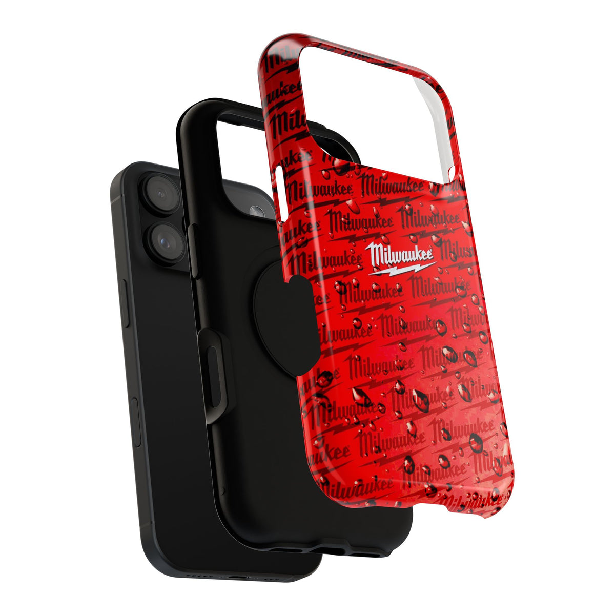 Red Script Logo Pattern phone case | Impact-Resistant Case