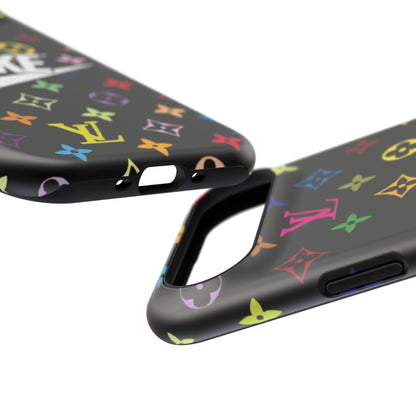 Rainbow Monogram Pattern Phone Case | Impact-Resistant Case