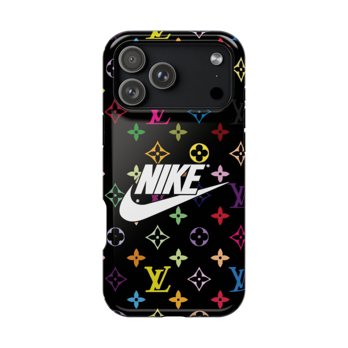 Rainbow Monogram Pattern Phone Case | Impact-Resistant Case