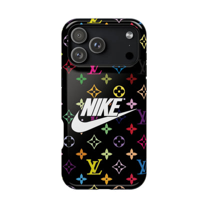 Rainbow Monogram Pattern Phone Case | Impact-Resistant Case
