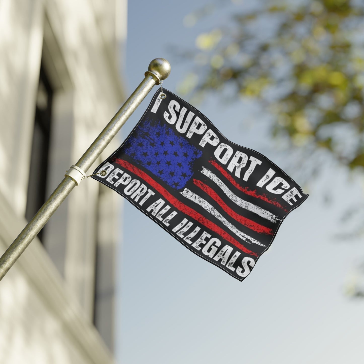 I Support Ice Double Sided Flag Trump