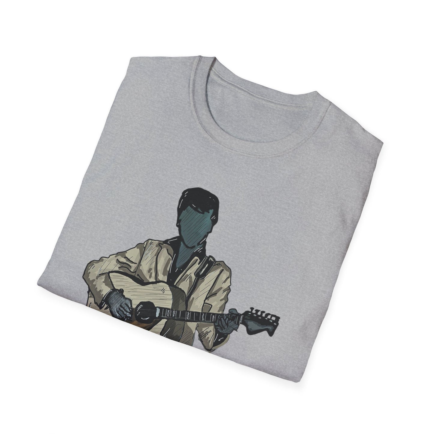 Elvis Graphic T-Shirt — Acoustic Music Tee with Color Icon Accents
