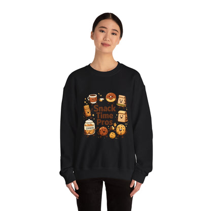 Snack Time Pros Sweatshirt | office humor, coffee fuel