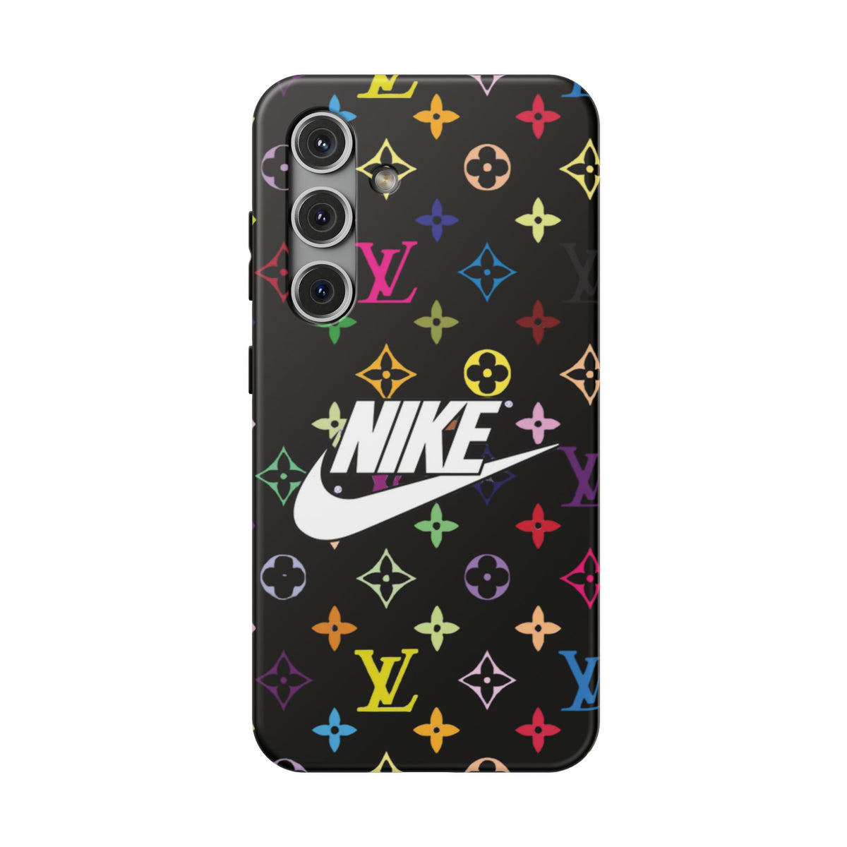 Rainbow Monogram Pattern Phone Case | Impact-Resistant Case
