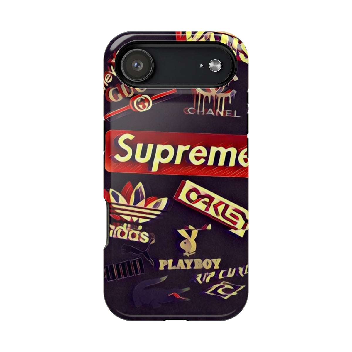 Supreme Impact-Resistant Phone Case — Streetwear Logo Collage