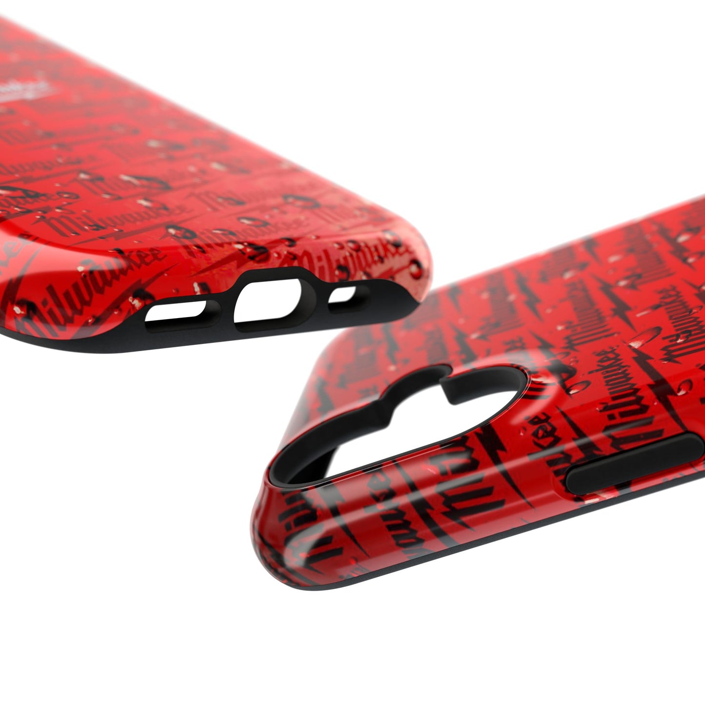 Red Script Logo Pattern phone case | Impact-Resistant Case