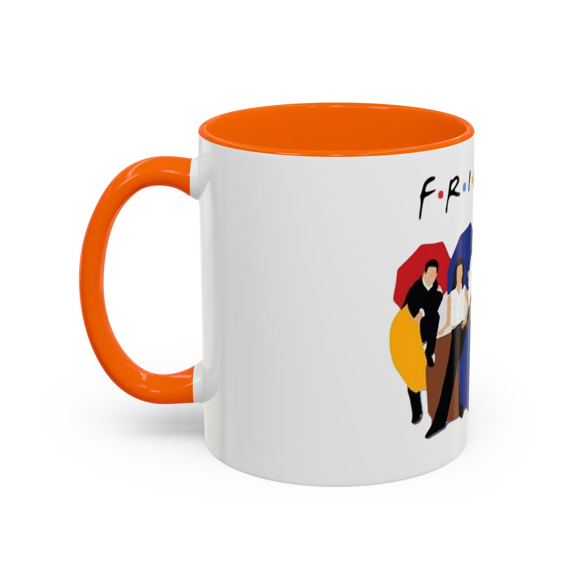 Friends TV Show Inspired Coffee Mug — Cast Silhouette with Umbrellas, 11/15oz Accent Mug
