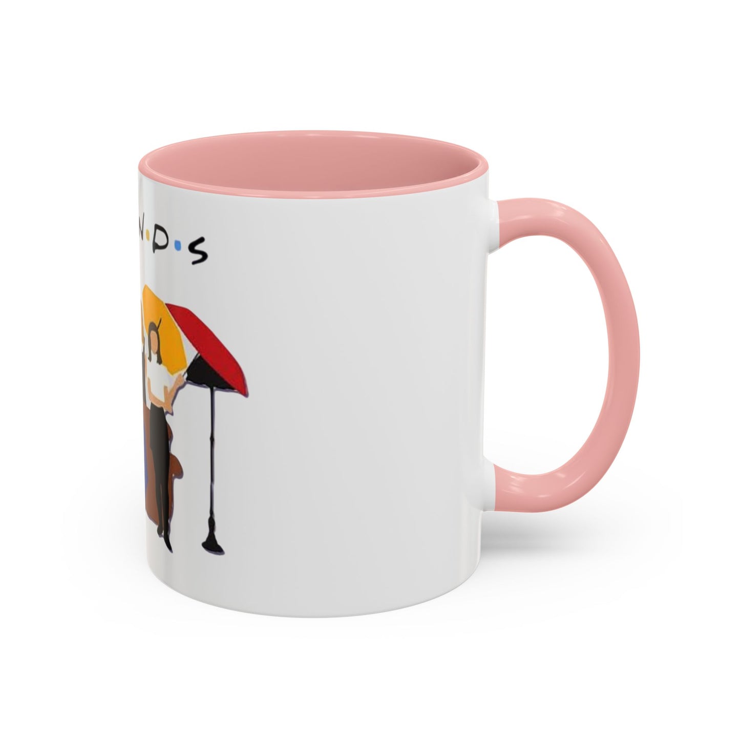 Friends TV Show Inspired Coffee Mug — Cast Silhouette with Umbrellas, 11/15oz Accent Mug