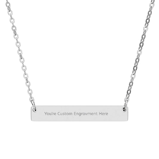Custom Engraved Horizontal Necklace, Personalized You're way