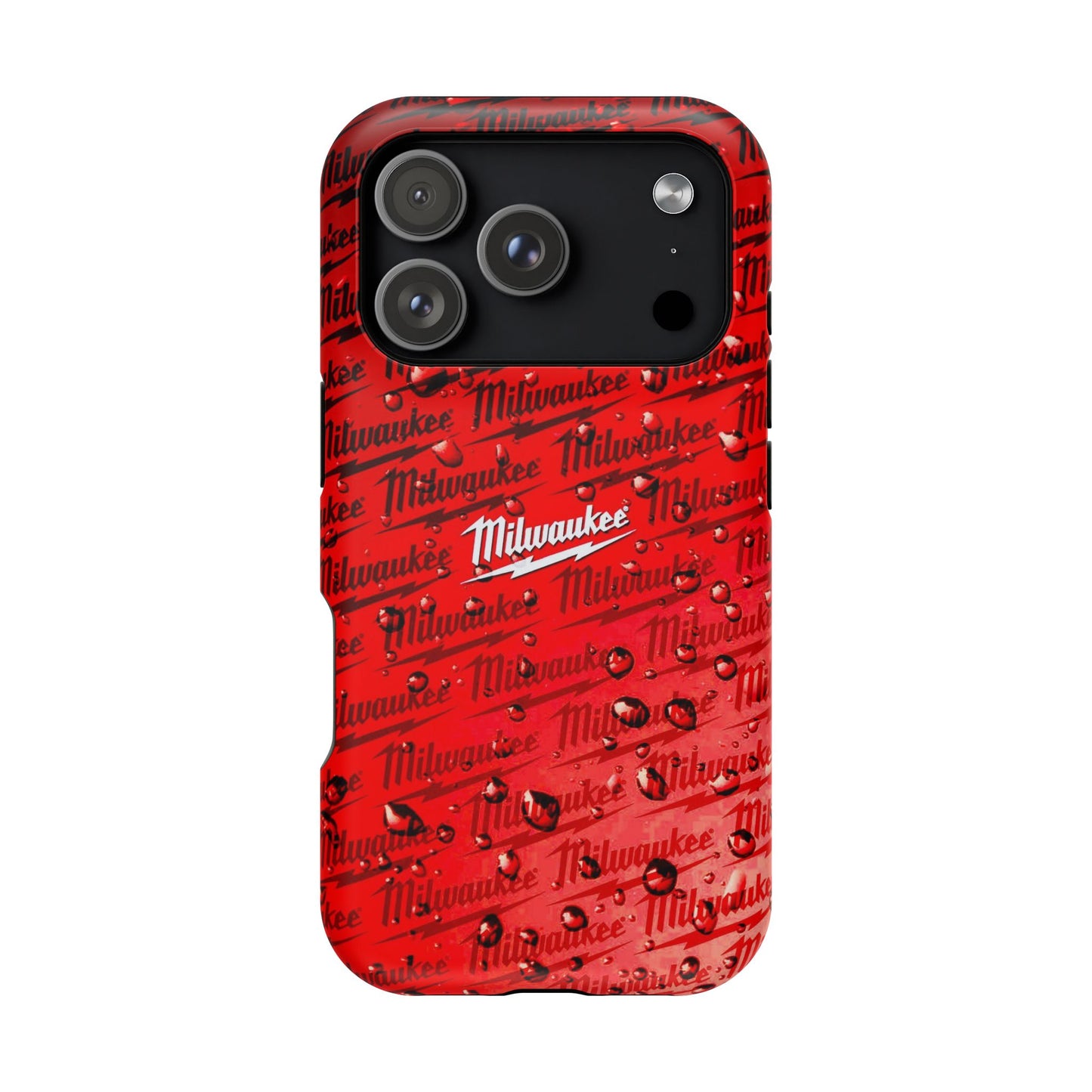 Red Script Logo Pattern phone case | Impact-Resistant Case