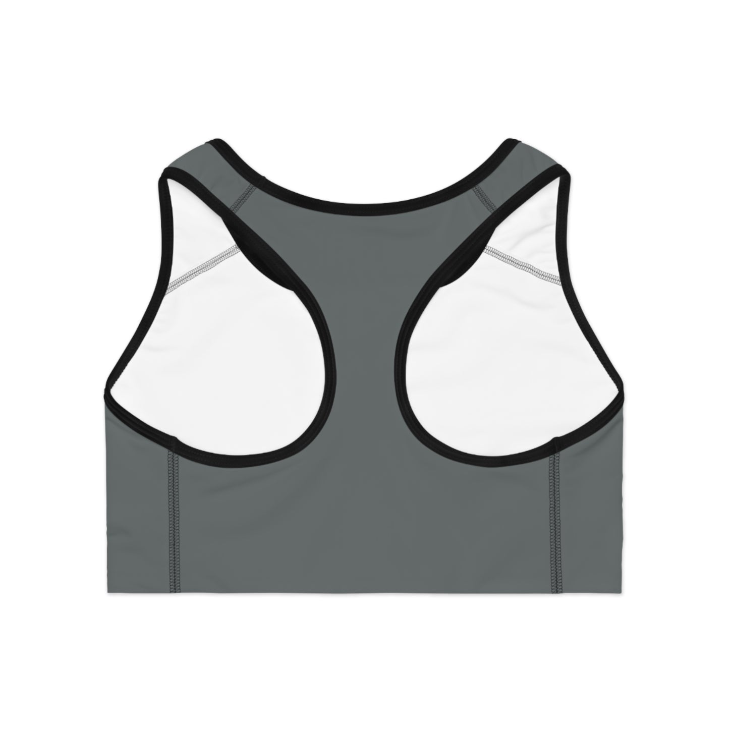Gray Athletic Logo Sports Bra | Racerback Activewear