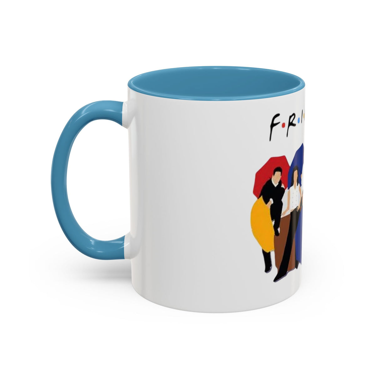 Friends TV Show Inspired Coffee Mug — Cast Silhouette with Umbrellas, 11/15oz Accent Mug