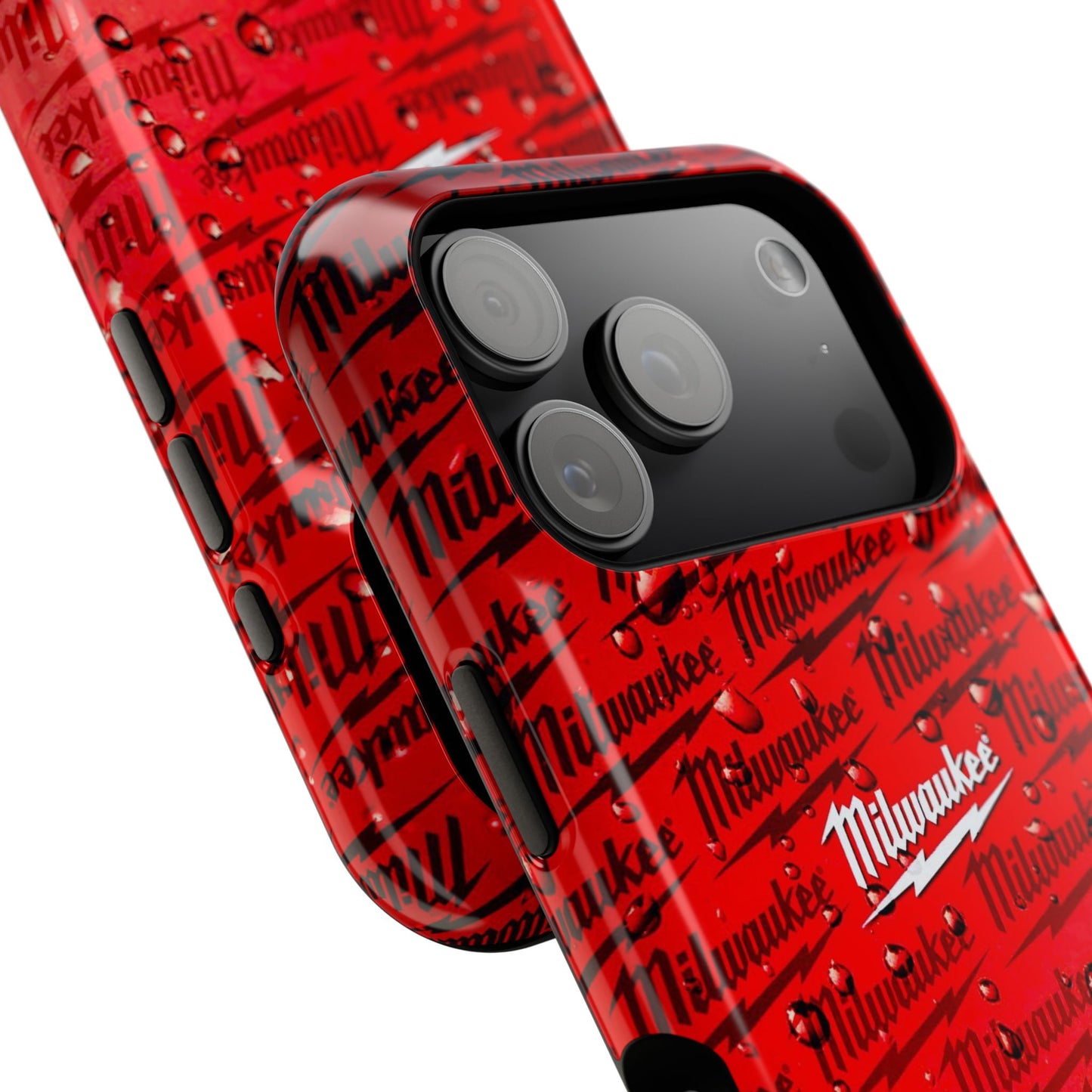 Red Script Logo Pattern phone case | Impact-Resistant Case