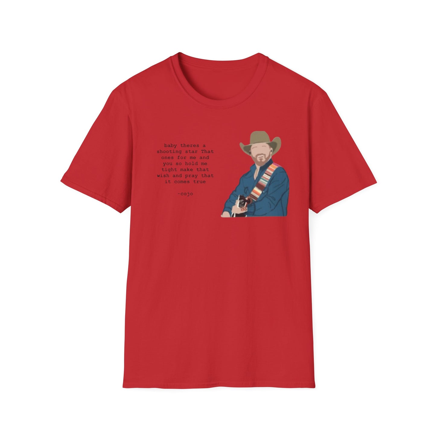 Cojo Guitar Portrait T‑Shirt — "Baby There's a Star" Lyric Tee