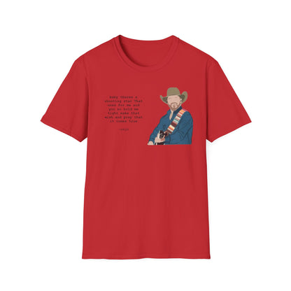 Cojo Guitar Portrait T‑Shirt — "Baby There's a Star" Lyric Tee